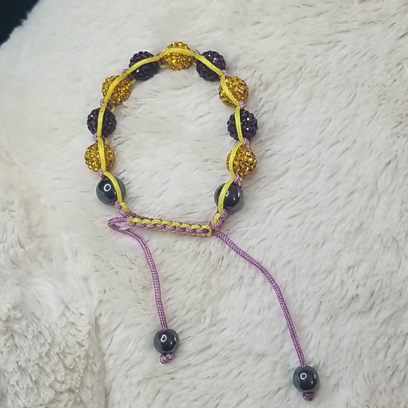 Yellow and Purple Crystal Bracelet - Picture 4 of 4